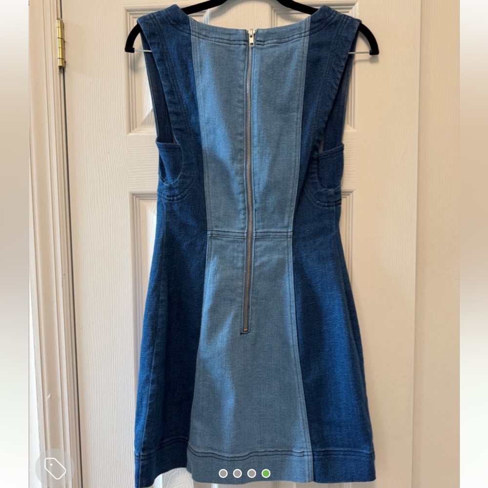 Anthropologie Pilcro Sleeveless Two-Tone Denim Mini Dress - Picture 4 of 4